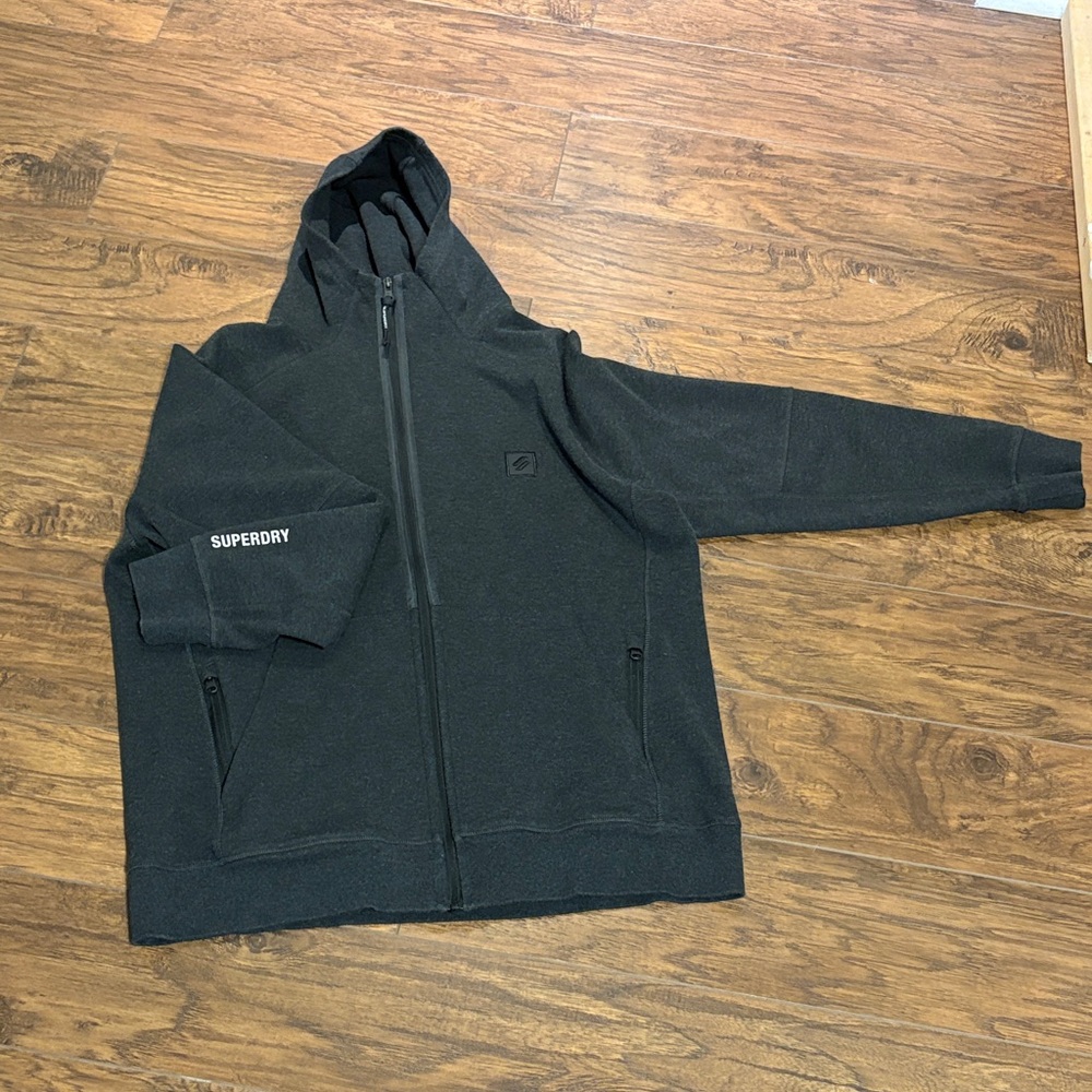 Superdry Charcoal Zip Up Hoodie